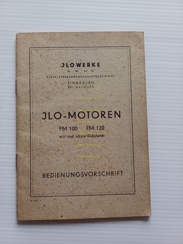 JLO motori FM 100 FM 120 1952 manuale uso manutenzione …