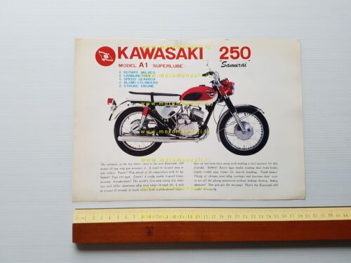 Kawasaki 250 Samurai A1 1967 depliant originale inglese