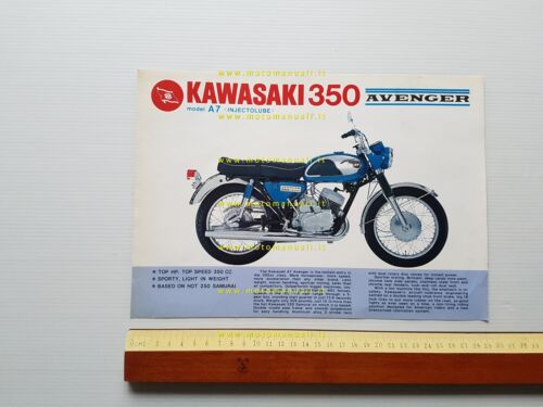 Kawasaki 350 Avenger A7 1967 depliant originale inglese