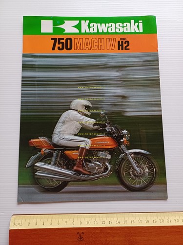 Kawasaki 750 Mach IV H2 1973 depliant italiano originale