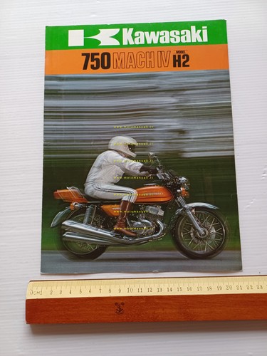 Kawasaki 750 Mach IV H2 1973 depliant italiano originale