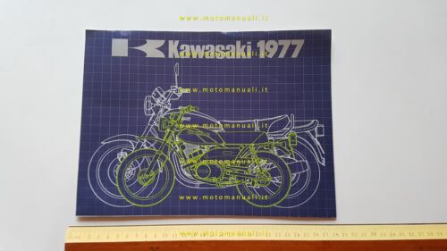 Kawasaki catalogo produzione modelli 1977 depliant originale FRANCESE