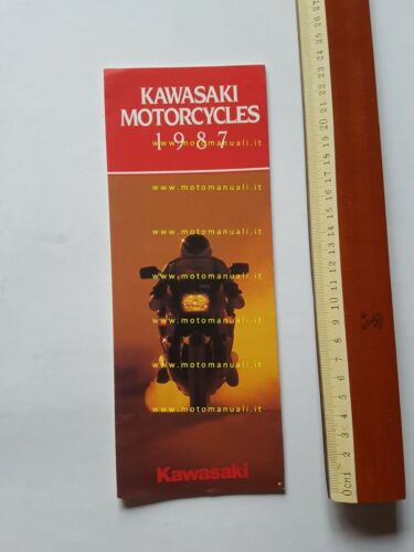 Kawasaki catalogo produzione modelli 1987 depliant ORIGINALE moto INGLESE