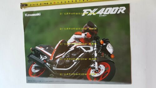 Kawasaki FX 400 R 1987 depliant TESTO GIAPPONESE Moto ORIGINALE