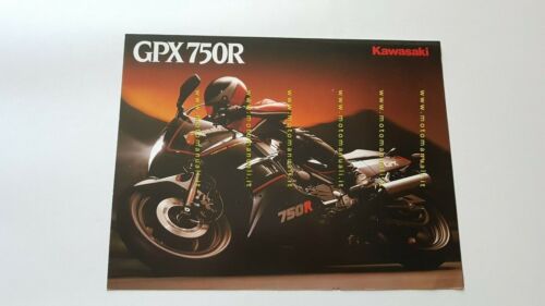 Kawasaki GPX 750 R 1988 depliant testo INGLESE moto originale