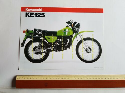 Kawasaki KE 125 depliant originale moto TESTO INGLESE