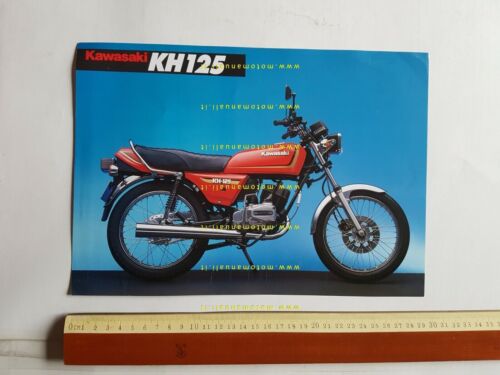 Kawasaki KH 125 depliant originale moto TESTO INGLESE