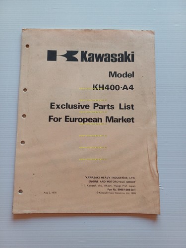 Kawasaki KH 400 A4 1976 varianti catalogo ricambi per Europa …