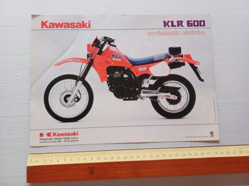 Kawasaki KLR 600 Avviamento Elettrico 1984 depliant italiano originale