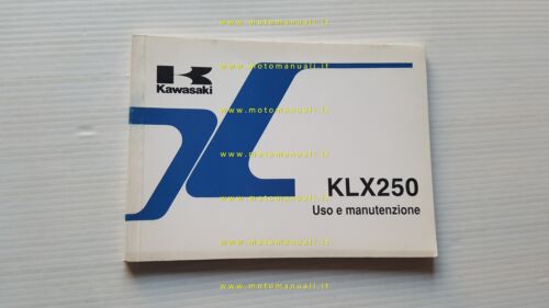 Kawasaki KLX 250 1992-93 manuale uso manutenzione italiano originale