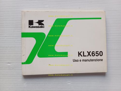 Kawasaki KLX 650 1992 manuale uso manutenzione libretto originale italiano