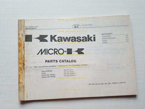 Kawasaki KX 125 F1 1988 catalogo ricambi copia da microfiche …