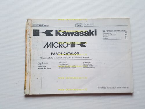 Kawasaki KX 80 K1-K2 1986-87 catalogo ricambi copia da microfiche …