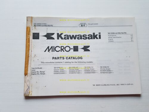 Kawasaki KX 80 L2-M2-N2-P2 1989 catalogo ricambi copia da microfiche …