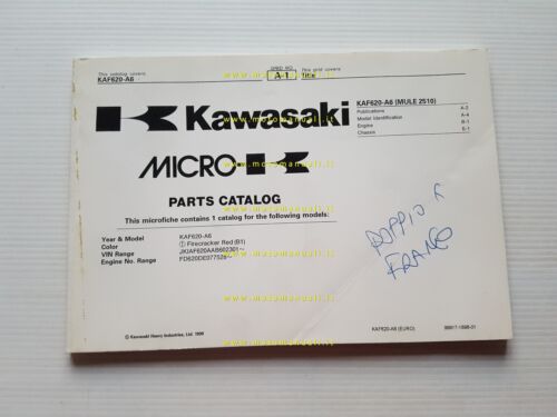 Kawasaki Mule 2510 1999 catalogo ricambi copia da microfiche originale