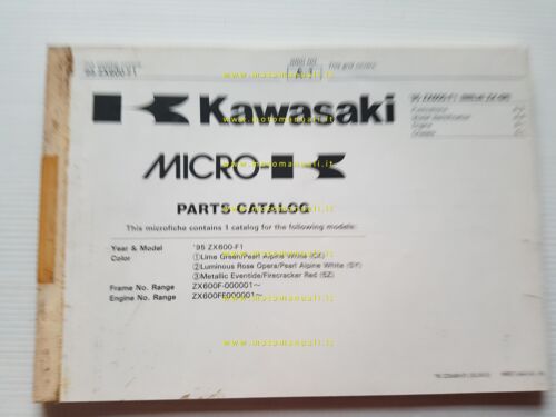 Kawasaki Ninja ZX-6R 1995 catalogo ricambi copia da microfiche originale