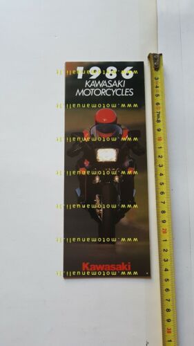 Kawasaki PRODUZIONE modelli 1986 depliant originale INGLESE brochure ENGLISH