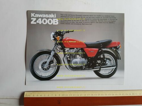 Kawasaki Z 400 B depliant originale moto TESTO INGLESE
