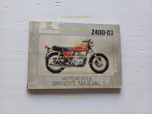 Kawasaki Z 400 D3 1975 manuale uso manutenzione originale INGLESE …