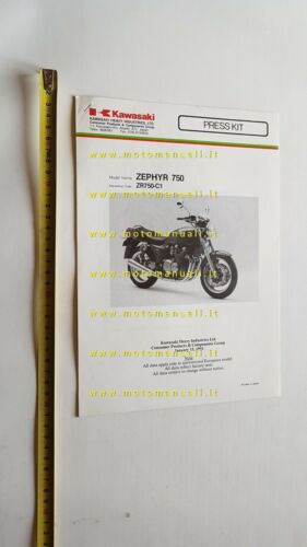 Kawasaki Zephyr 750 1991 CARTELLA STAMPA originale no depliant brochure