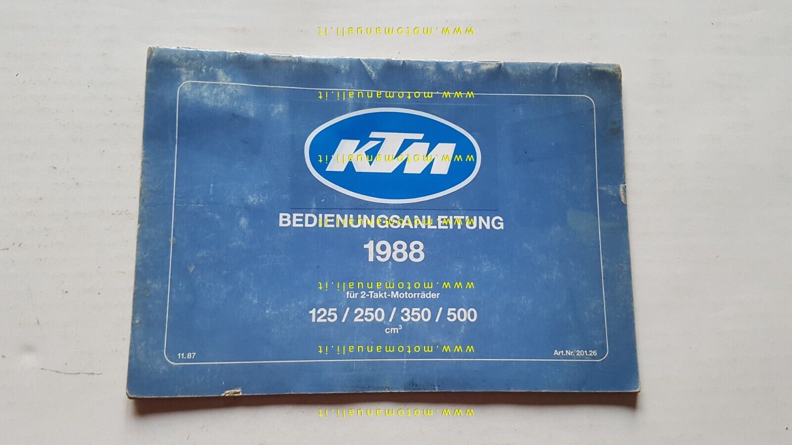 KTM 125-250-350-500 1988 manuale uso manutenzione TEDESCO originale