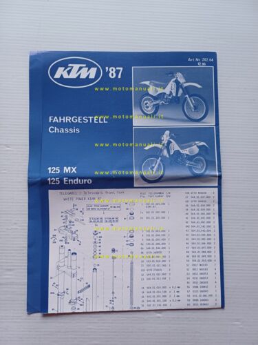 KTM 125 MX - Enduro 1987 catalogo ricambi TELAIO originale …