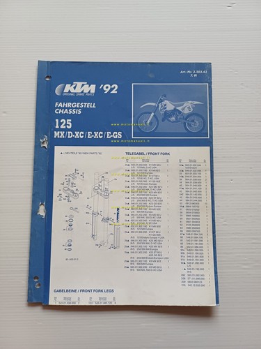 KTM 125 MX.D - XC.E - XC.E-GS 1992 catalogo ricambi …