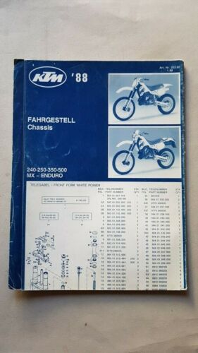 KTM 240-250-350-500 MX-Enduro 1988 catalogo ricambi TELAIO frame parts catalogue