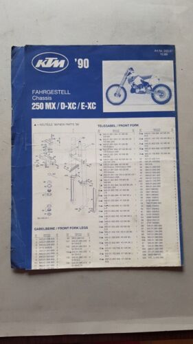 KTM 250 MX\D.XC\E.XC 1990 catalogo ricambi telaio chassis spare parts …