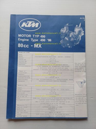 KTM 80 MX 1986 catalogo ricambi MOTORE originale