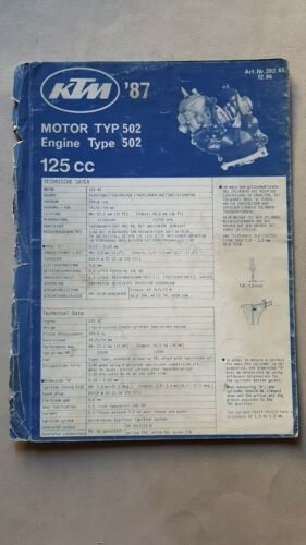 KTM catalogo ricambi MOTORE 502 125 1987 Engine Parts Catalogue