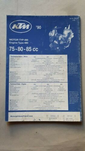 KTM catalogo ricambi MOTORE 75-80-85 1990 originale Engine Parts Catalogue