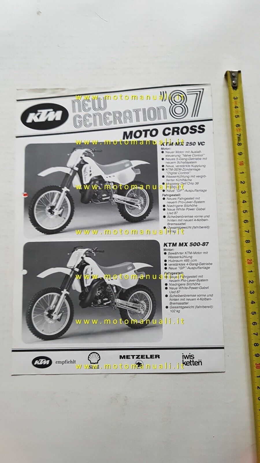 KTM modelli Cross 1987 depliant moto TEDESCO originale DEUTSCH