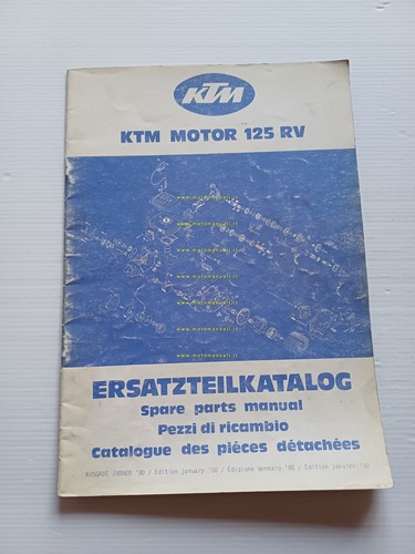 KTM MOTORE 125 RV 1980 catalogo ricambi originale