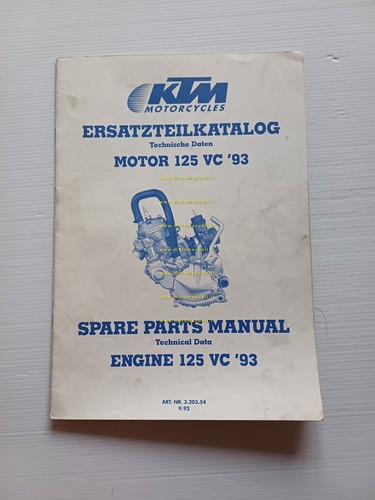 KTM MOTORE 125 VC 1993 catalogo ricambi - dati tecnici …