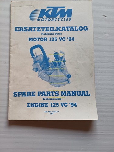KTM MOTORE 125 VC 1994 catalogo ricambi - dati tecnici …