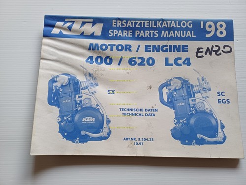 KTM MOTORE 400 - 620 LC4 SX-SC-EGS 1998 catalogo ricambi …