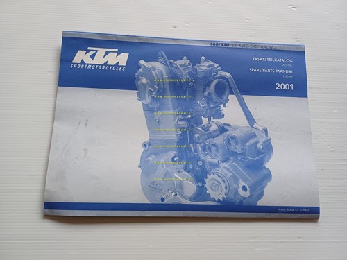 KTM MOTORE 400-520 SX-MXC-EXC-Rac. 2001 catalogo ricambi-dati tecnici originale