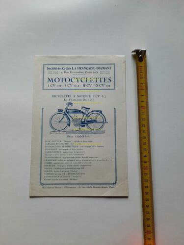La Franaise Diamant produzione motociclette 1925 depliant FRANCESE originale