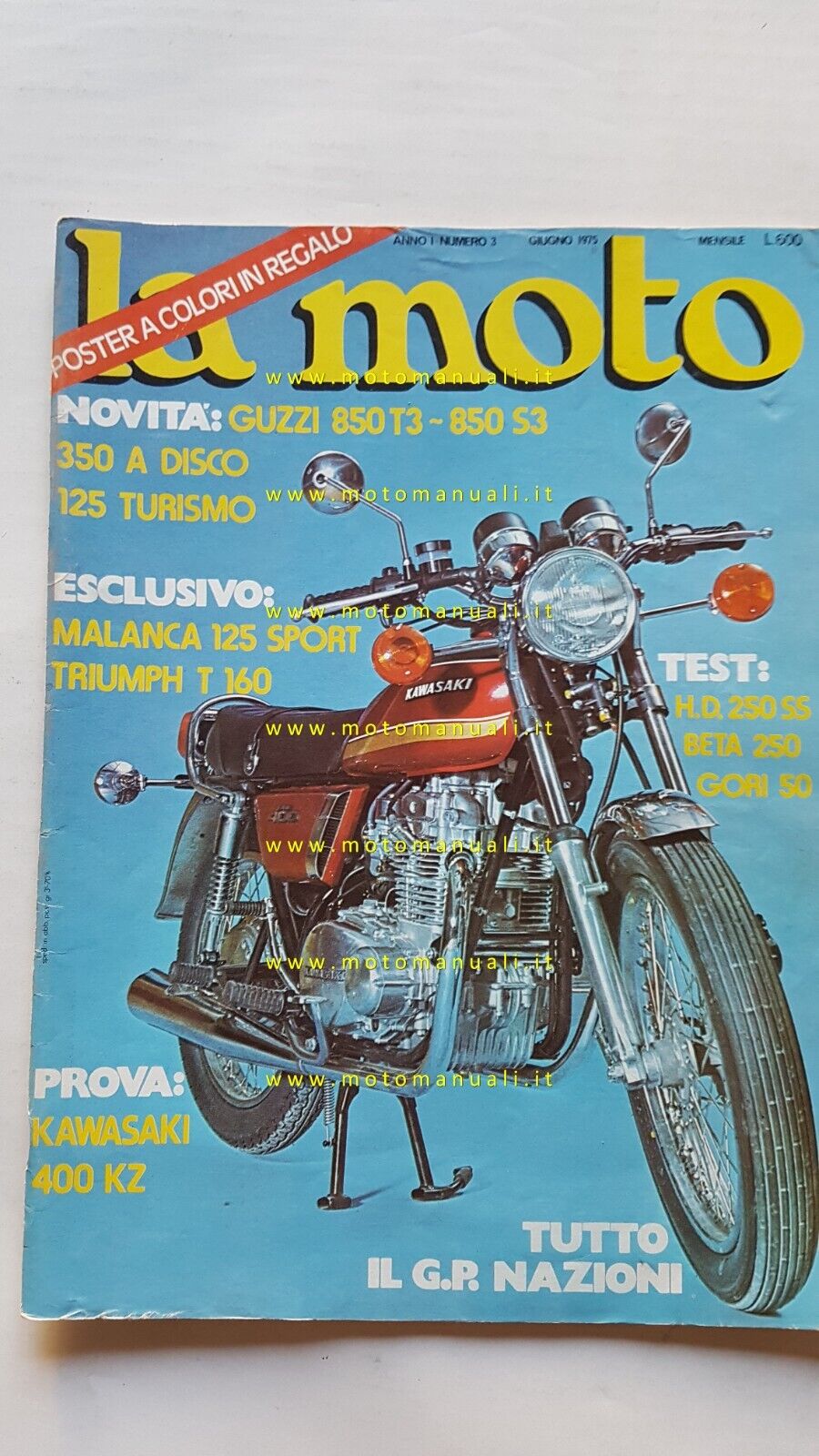 LA MOTO anno 1 n. 3 1975 - Prova Kawasaki …