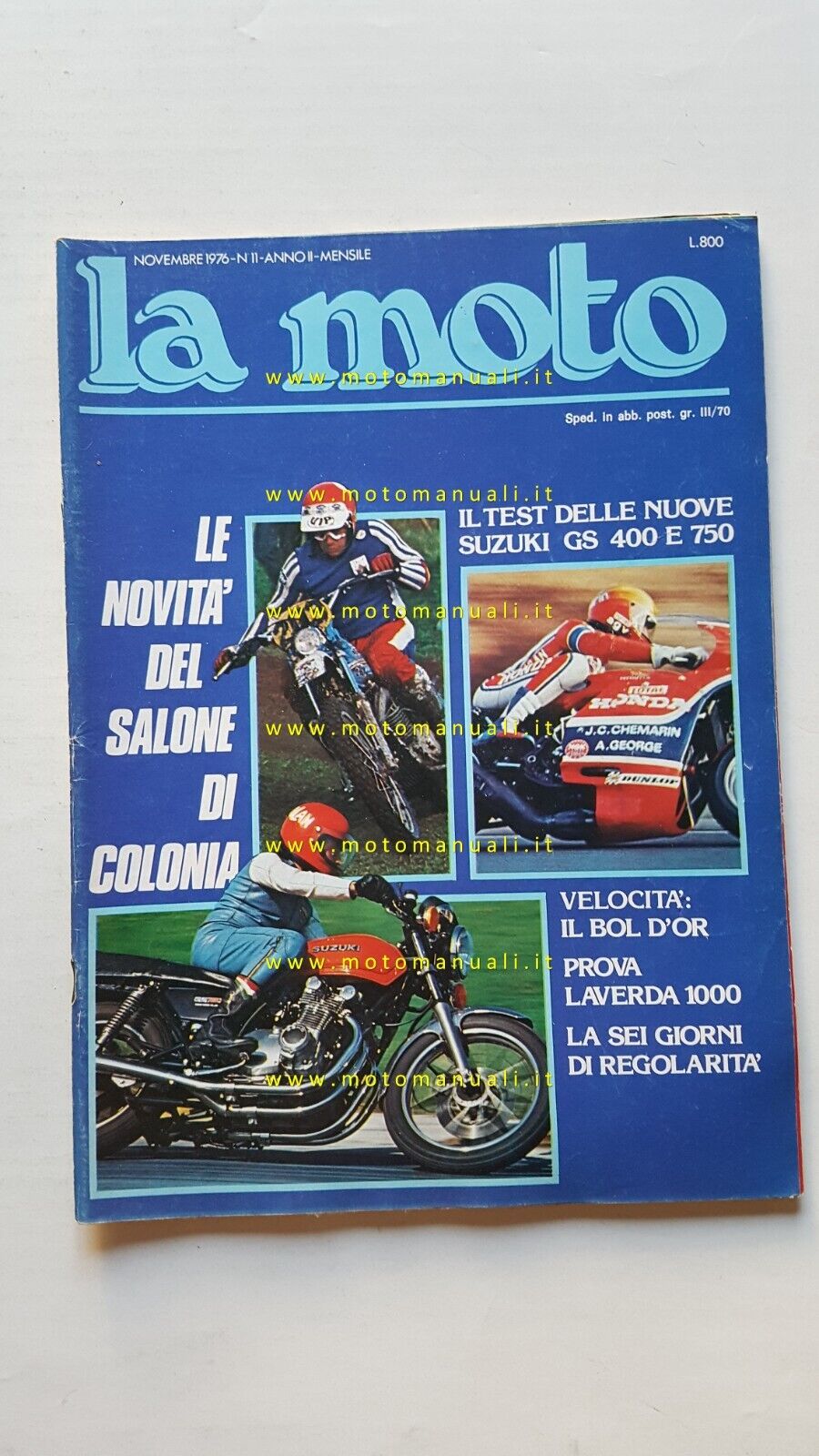 LA MOTO n. 11 1976 Prova Laverda 1000 Test Suzuki …