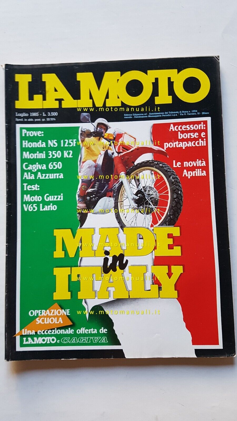 LA MOTO n. 7 1985 Prova Honda NS 125 F …