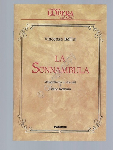 La Sonnambula Bellini Opera Lirica Libretto I grandi de L'Opera …