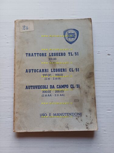Lancia Autocarri Militari TL 51 - CL 51 1962 manuale …