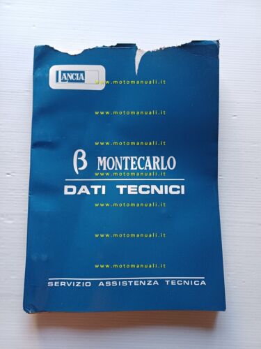 Lancia Beta Montecarlo 1975 manuale officina caratter. tecniche dati riparazioni