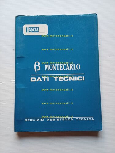 Lancia Beta Motecarlo 1975 manuale officina caratter. tecniche dati riparazioni