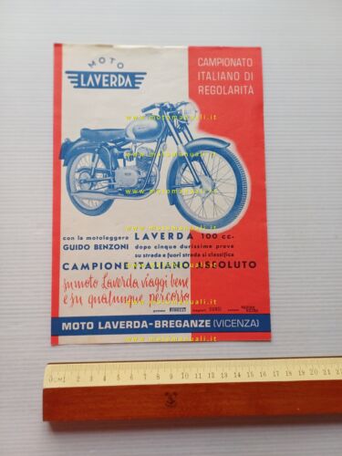 Laverda 100 Benzoni campione italiano regolarità depliant originale italiano