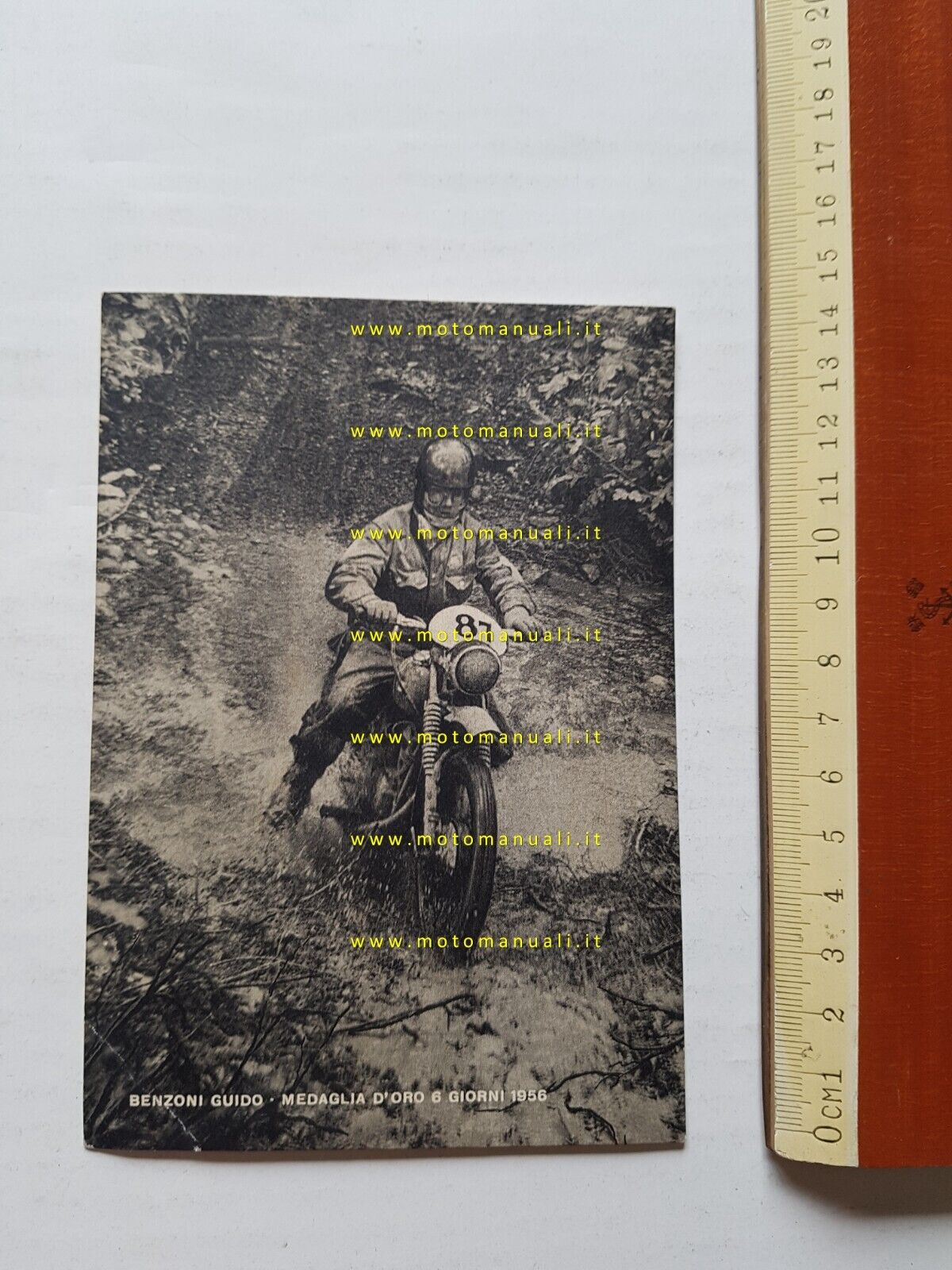 Laverda 100 regolarità pilota Benzoni 6 Giorni 1956 cartolina originale …