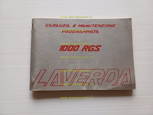 Laverda 1000 RGS 1982 manuale uso manutenzione libretto originale owner's …