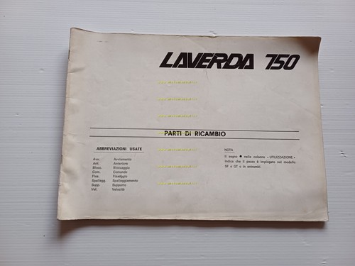 Laverda 750 SF - GT 1972 catalogo ricambi originale spare …